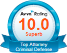 Avvo Rating 10.0 superb Top Attorney criminal defense